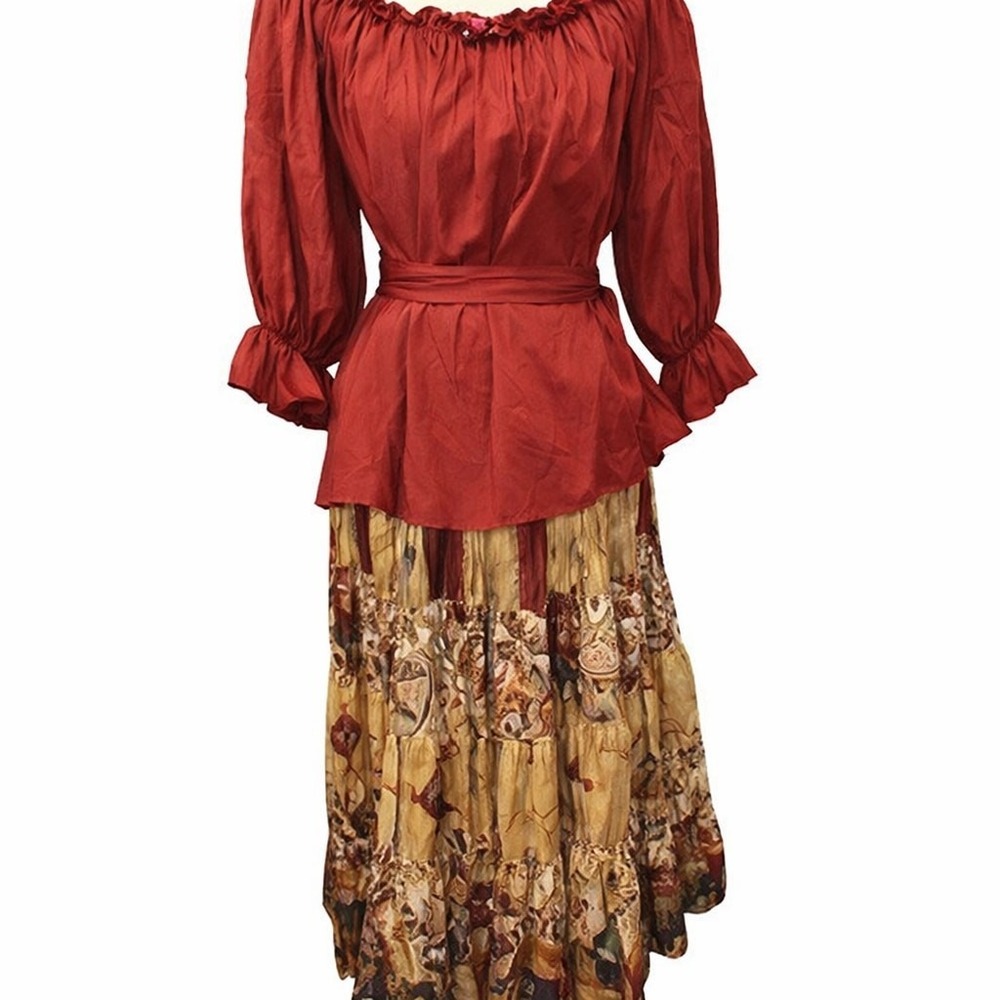 Anna Konya Boho Festival Maxi Skirt & Top Set NWT Rare Bohemian Outfit